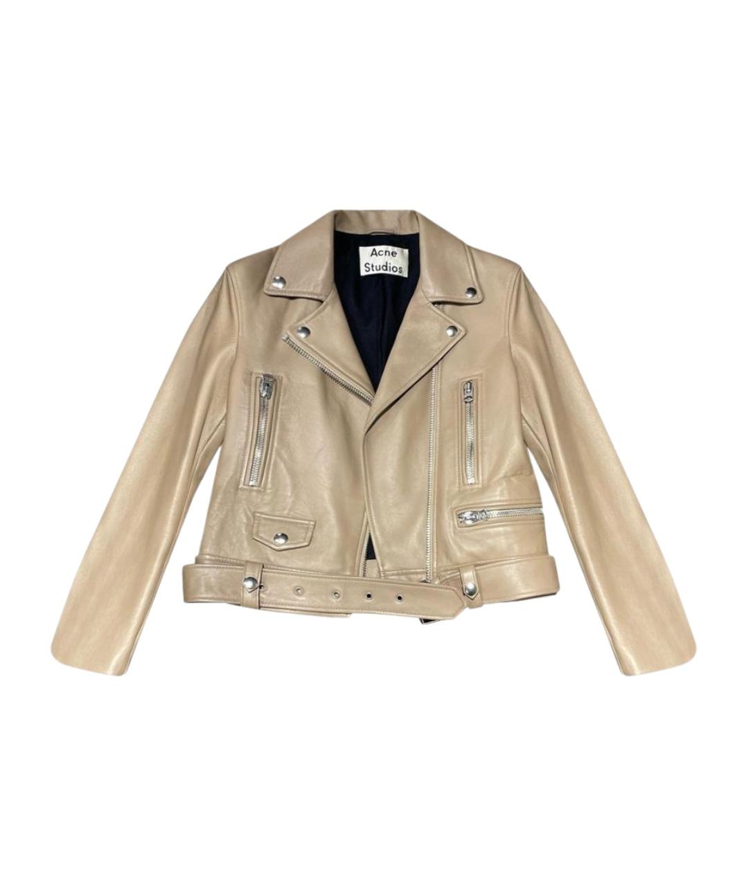 ACNE STUDIOS Бежевая кожаная куртка, фото 1