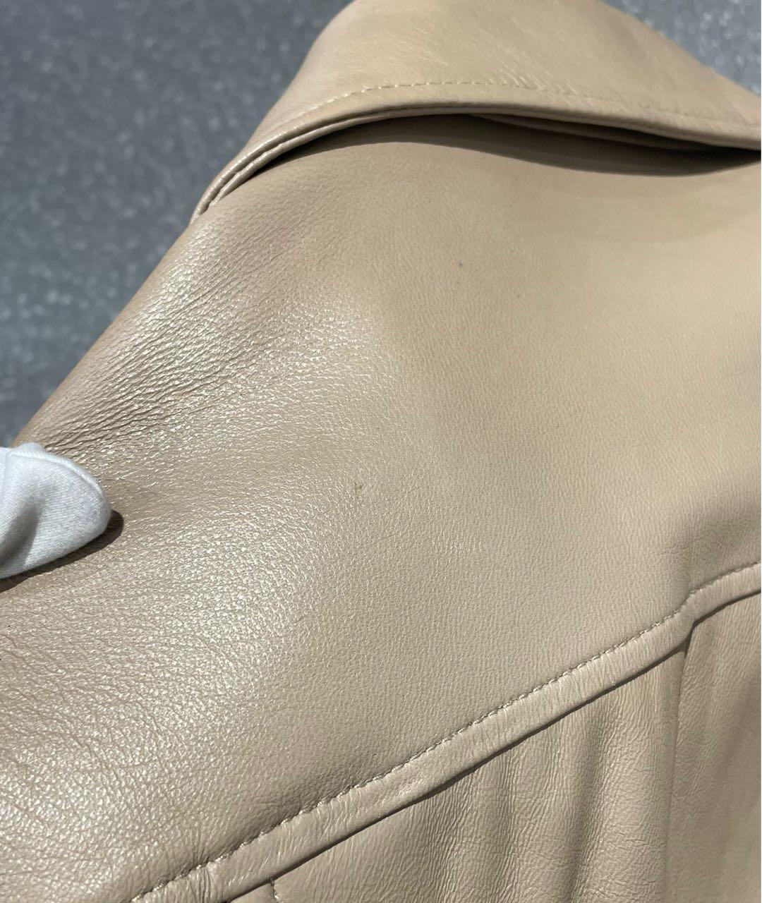 ACNE STUDIOS Бежевая кожаная куртка, фото 7