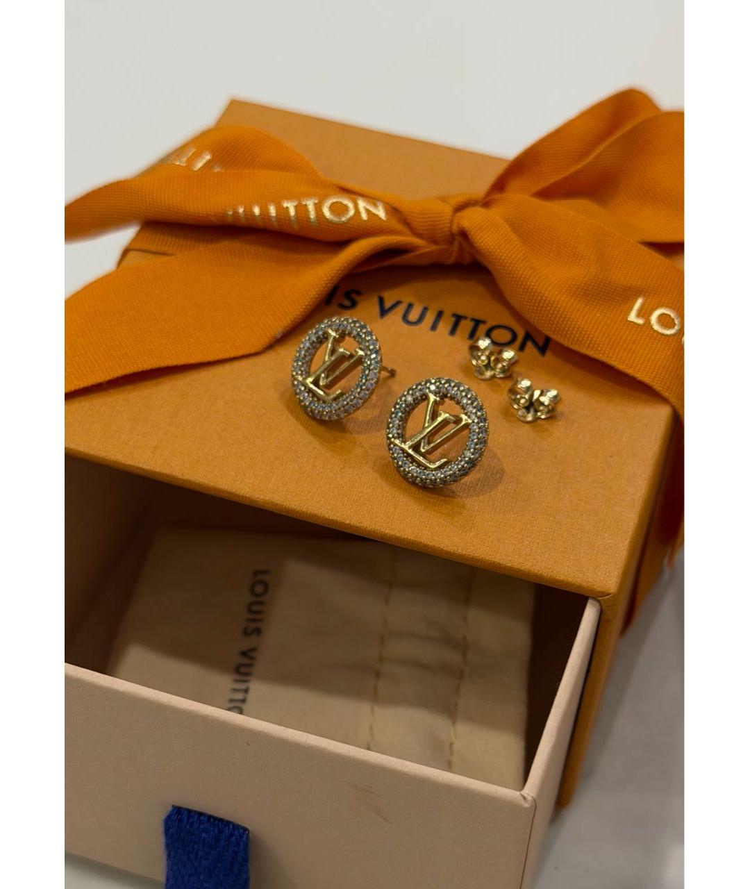 LOUIS VUITTON Золотые металлические серьги, фото 2