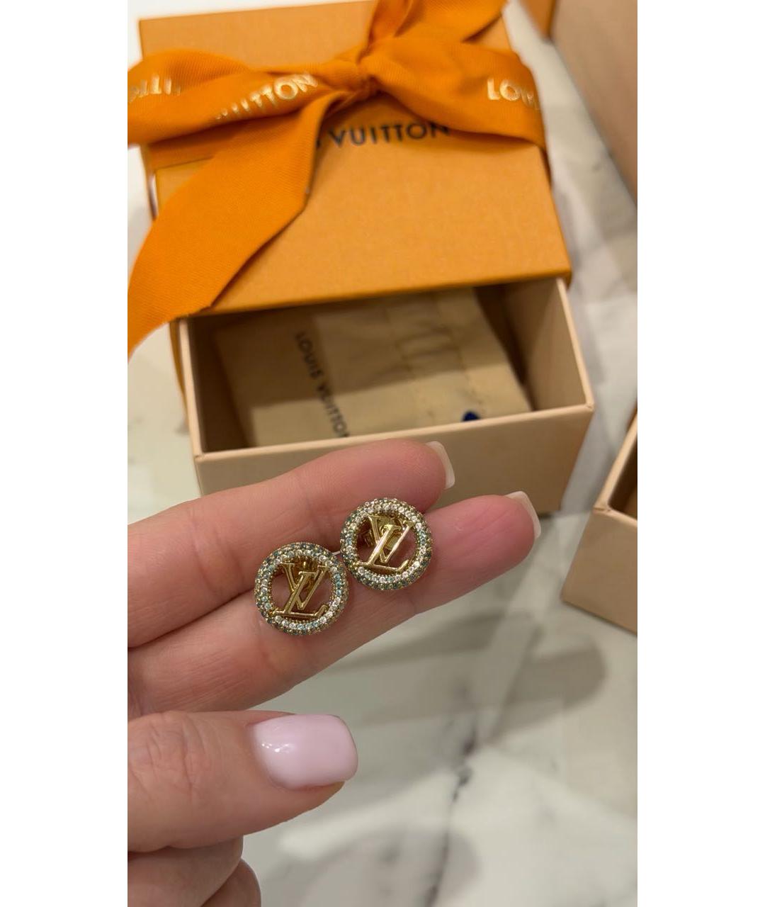 LOUIS VUITTON Золотые металлические серьги, фото 3