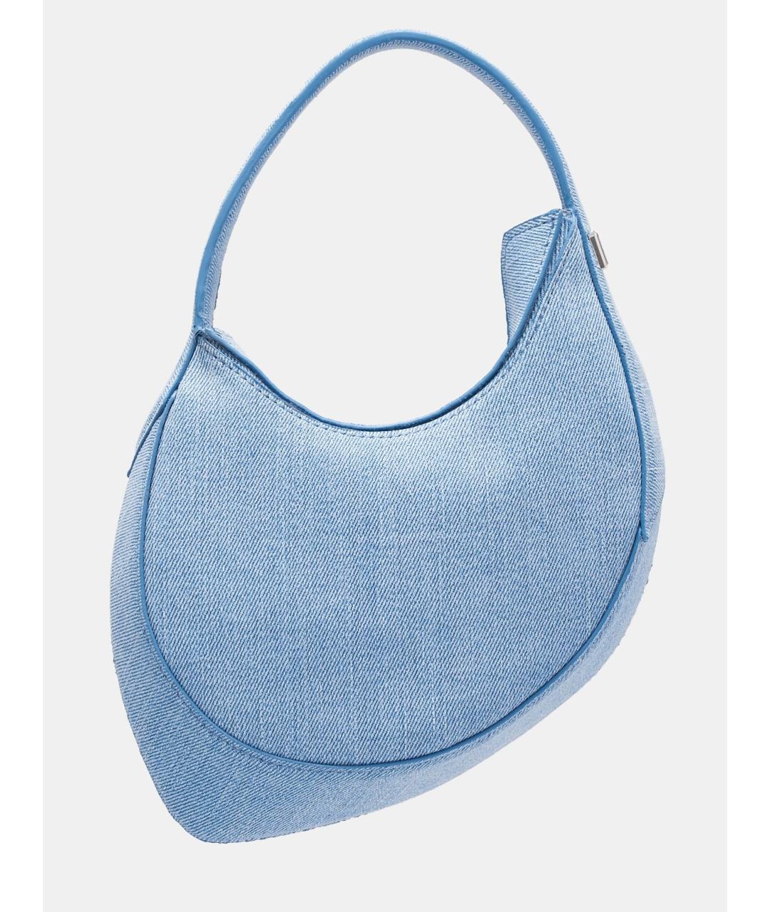 MUGLER Голубая тканевая сумка с короткими ручками, фото 2