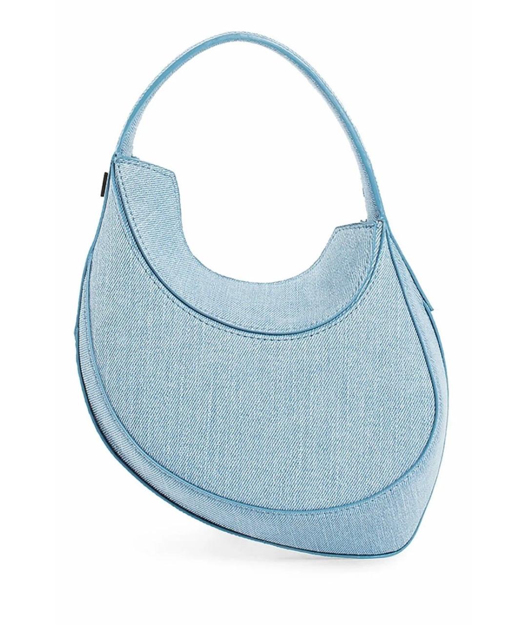 MUGLER Голубая тканевая сумка с короткими ручками, фото 7