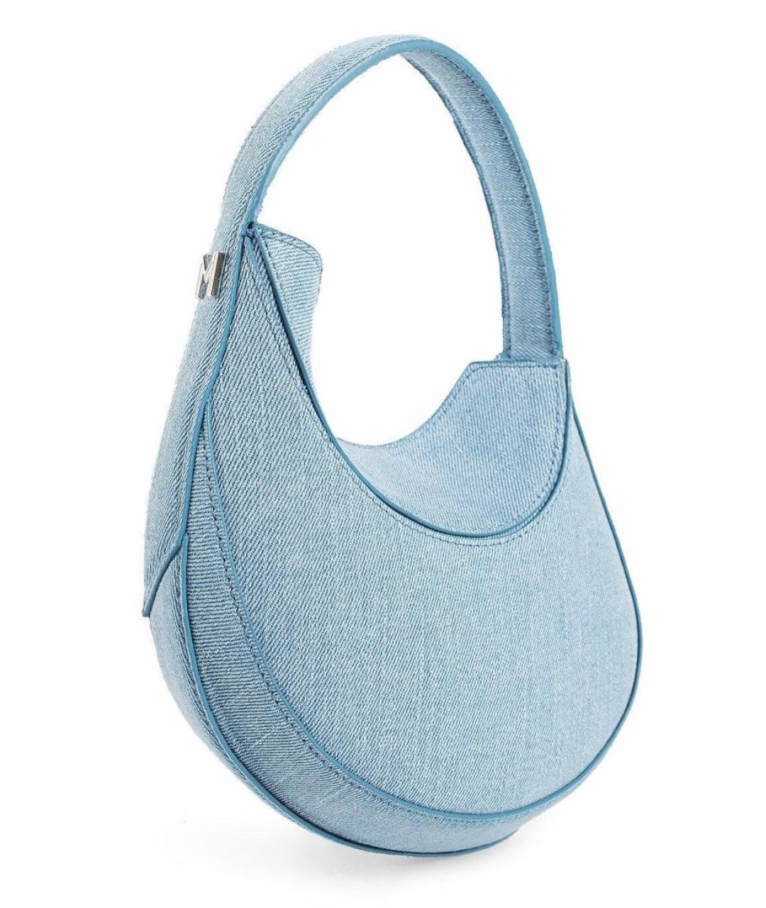 MUGLER Голубая тканевая сумка с короткими ручками, фото 9