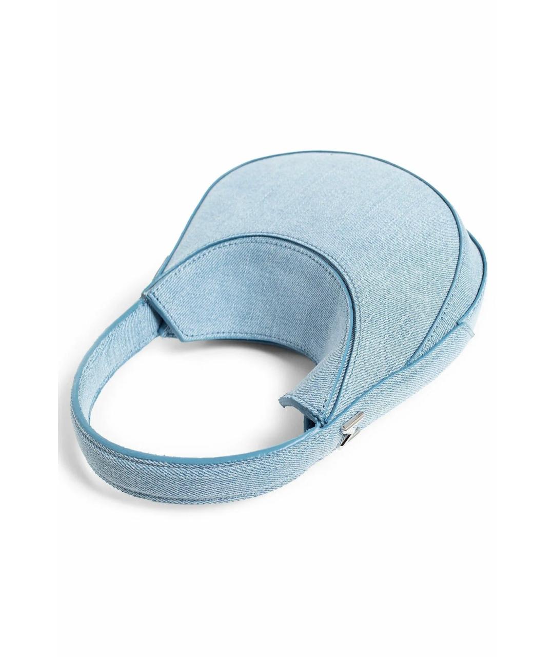 MUGLER Голубая тканевая сумка с короткими ручками, фото 6