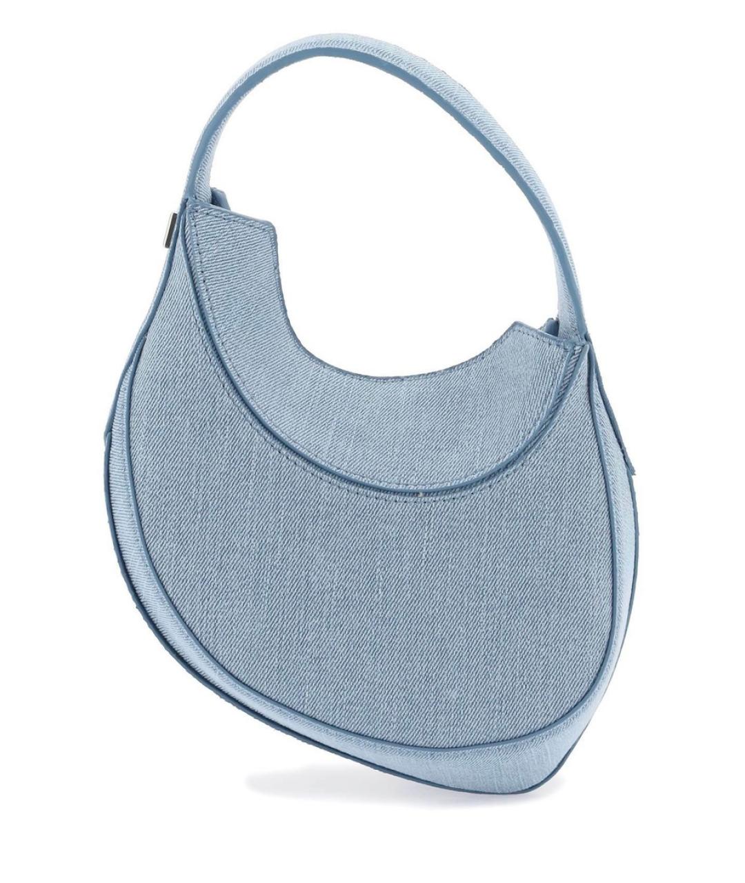 MUGLER Голубая тканевая сумка с короткими ручками, фото 3