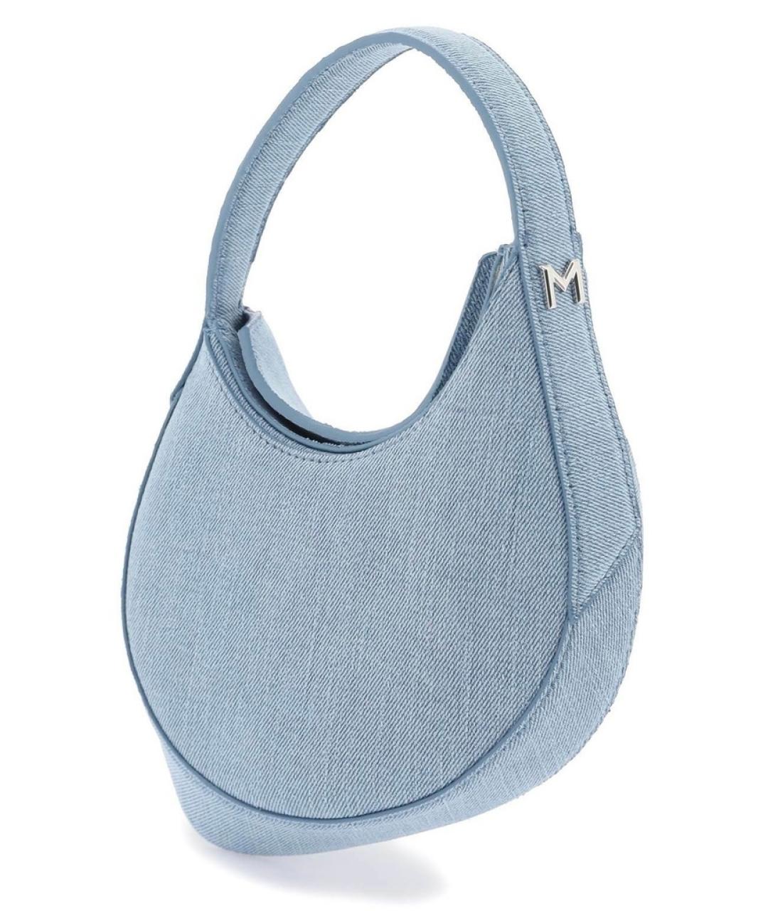 MUGLER Голубая тканевая сумка с короткими ручками, фото 4