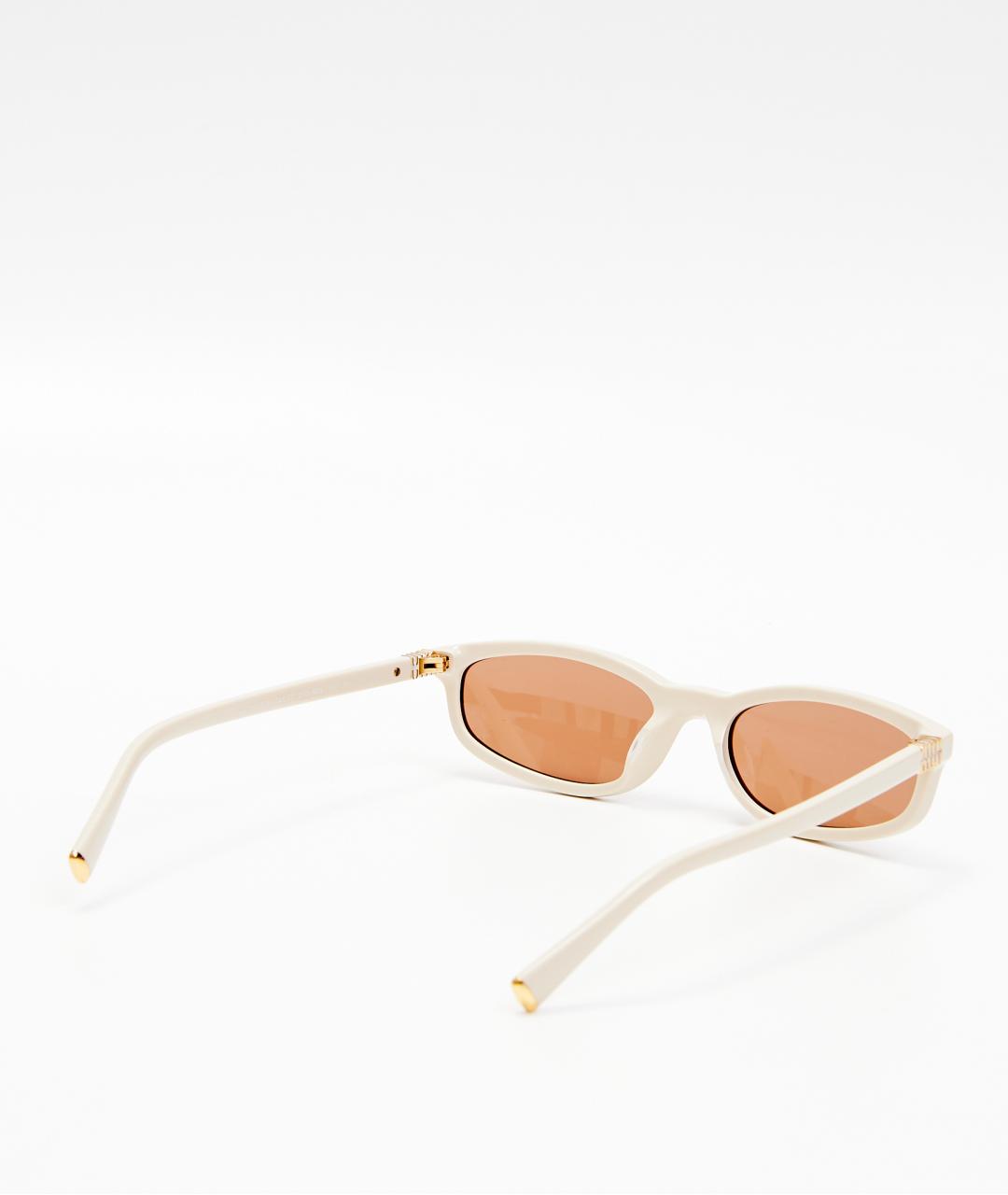 MIU MIU Бежевые пластиковые солнцезащитные очки, фото 3