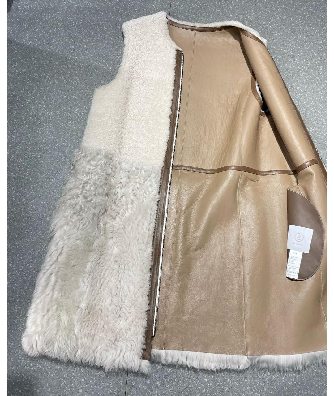 BOGNER Бежевый меховой жилет, фото 5