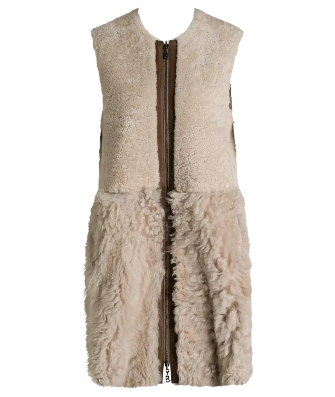 BOGNER Бежевый меховой жилет, фото 1