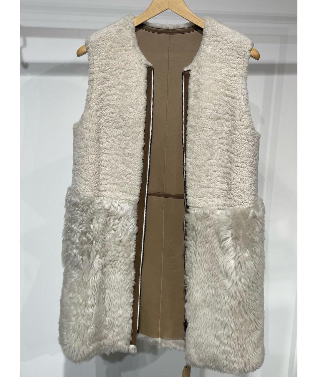 BOGNER Бежевый меховой жилет, фото 7