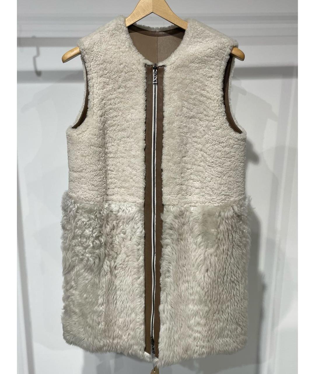 BOGNER Бежевый меховой жилет, фото 9
