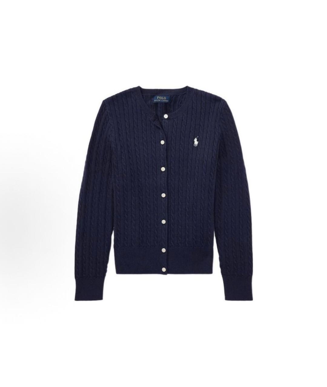 POLO RALPH LAUREN Темно-синий хлопковый кардиган, фото 5