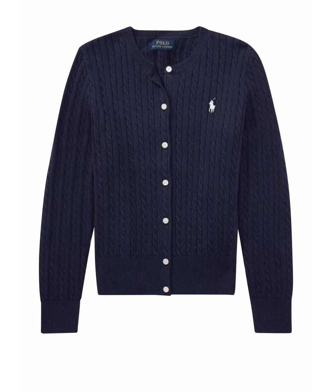 POLO RALPH LAUREN Темно-синий хлопковый кардиган, фото 1