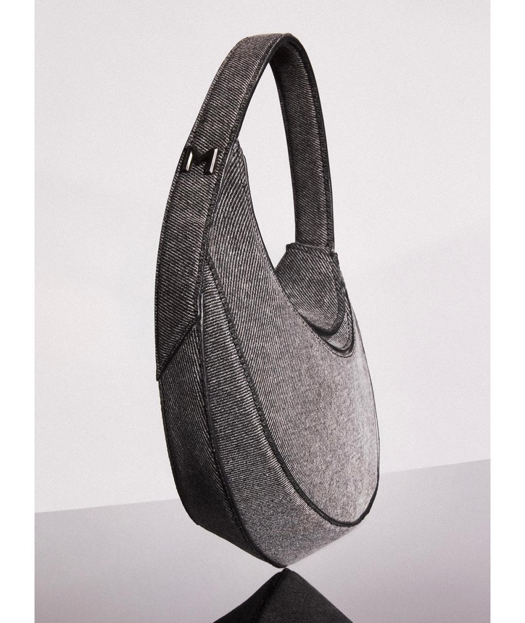 MUGLER Антрацитовая тканевая сумка с короткими ручками, фото 4