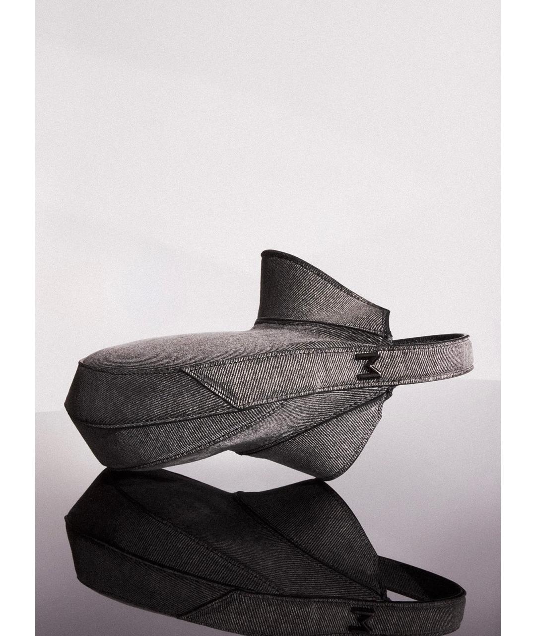 MUGLER Антрацитовая тканевая сумка с короткими ручками, фото 6