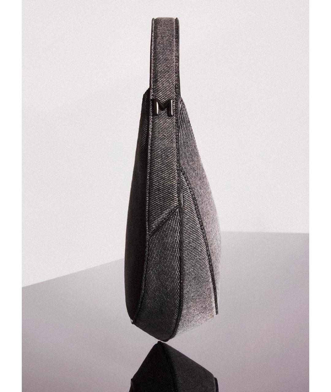 MUGLER Антрацитовая тканевая сумка с короткими ручками, фото 5