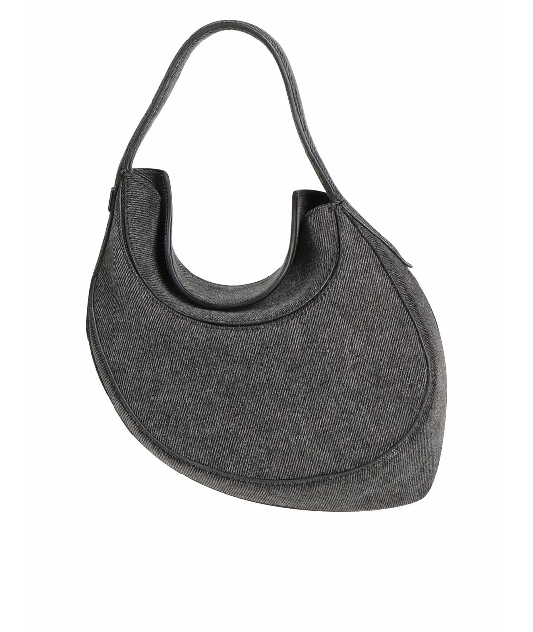 MUGLER Антрацитовая тканевая сумка с короткими ручками, фото 1