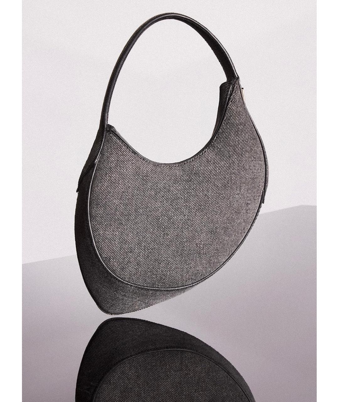 MUGLER Антрацитовая тканевая сумка с короткими ручками, фото 3