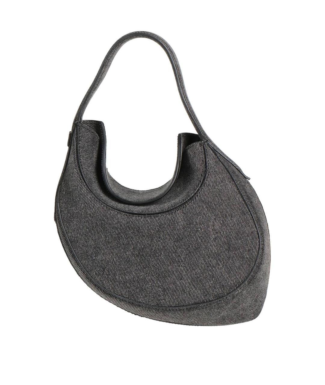 MUGLER Антрацитовая тканевая сумка с короткими ручками, фото 8