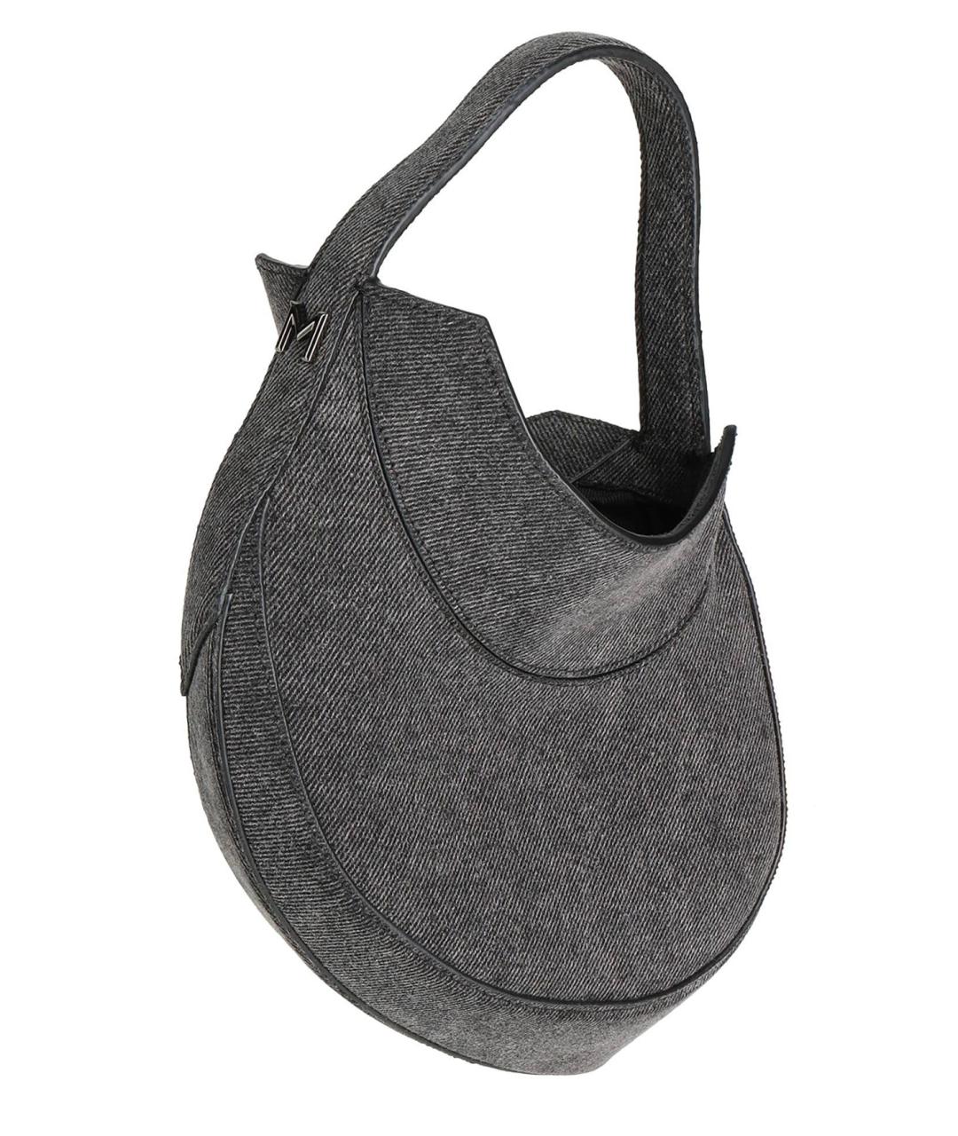 MUGLER Антрацитовая тканевая сумка с короткими ручками, фото 2