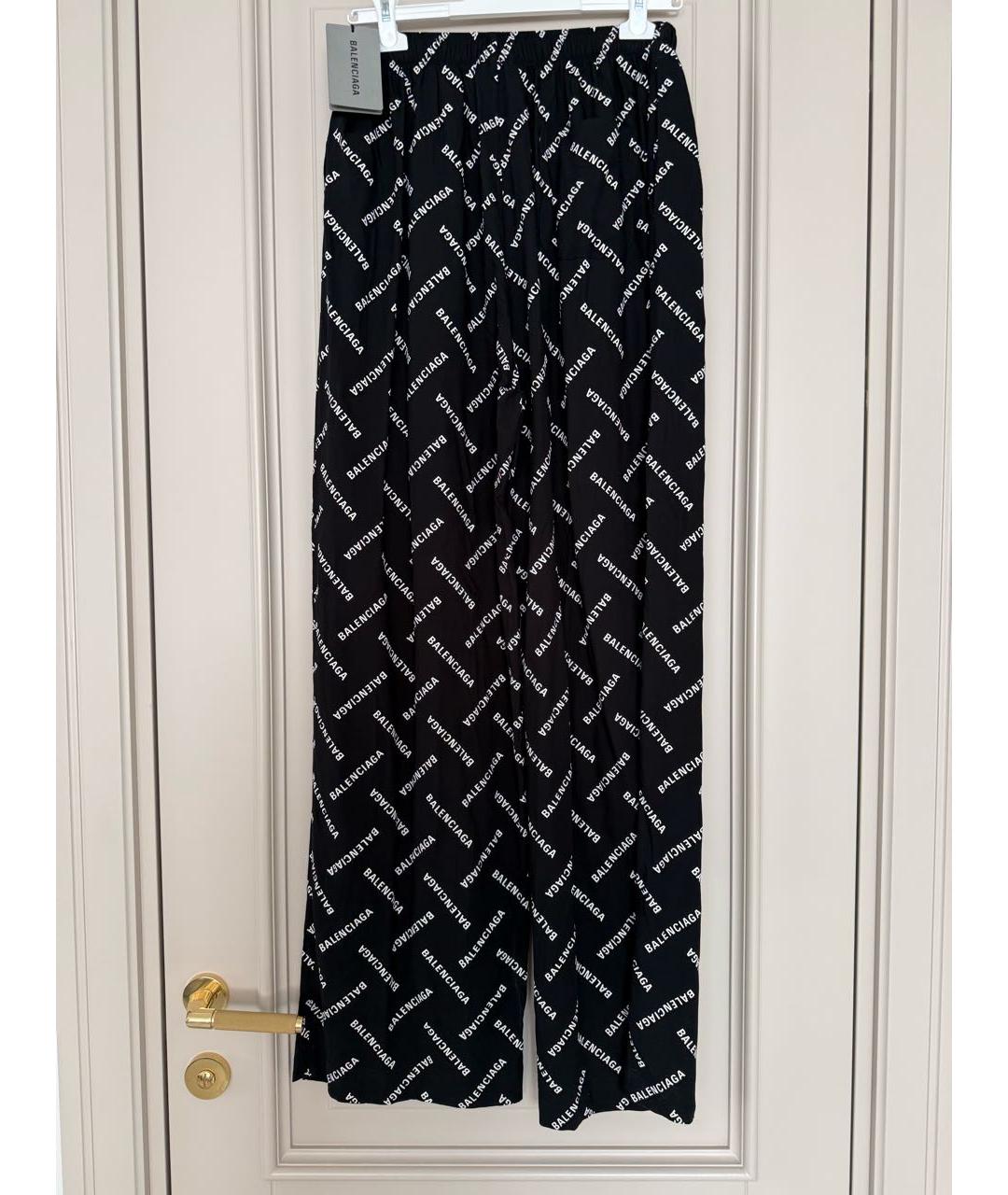 BALENCIAGA Черные вискозные брюки широкие, фото 4