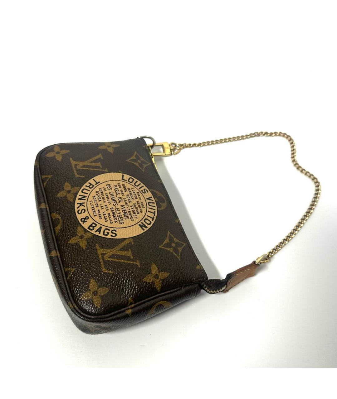 LOUIS VUITTON Коричневая кожаная сумка с короткими ручками, фото 4