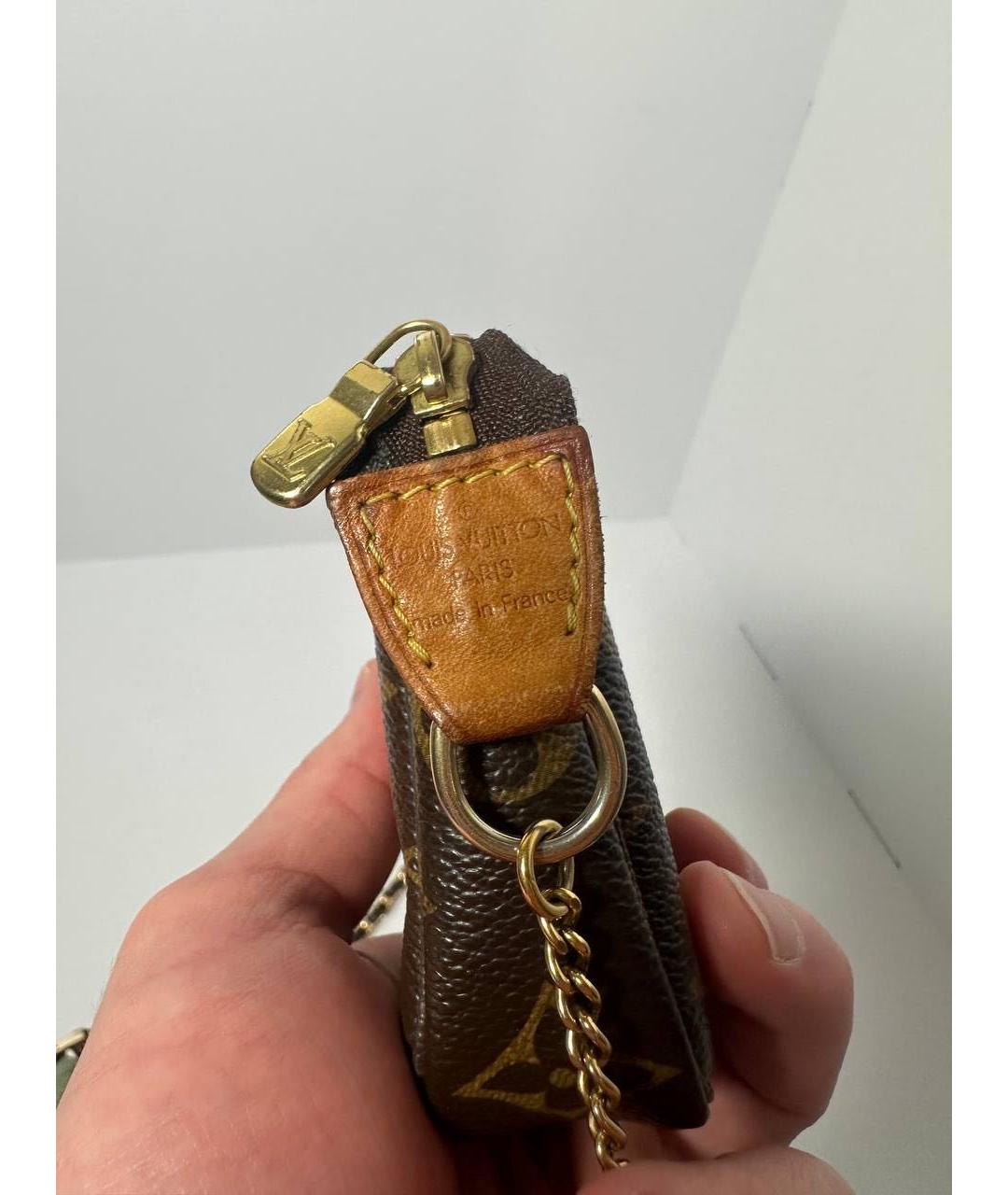 LOUIS VUITTON Коричневая кожаная сумка с короткими ручками, фото 8