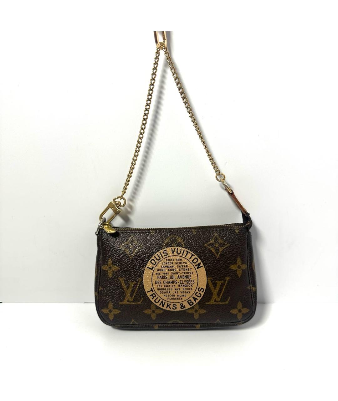 LOUIS VUITTON Коричневая кожаная сумка с короткими ручками, фото 9