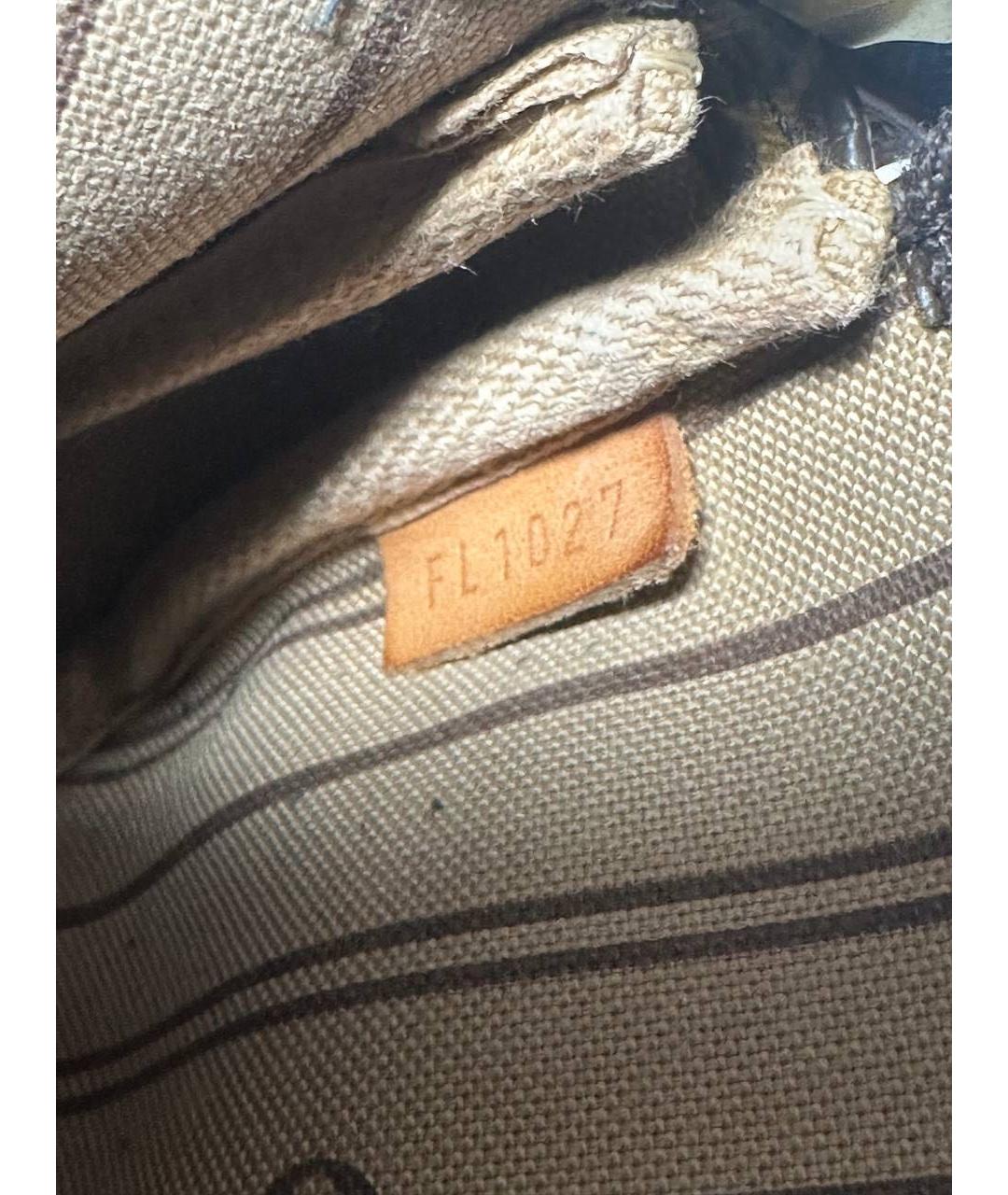 LOUIS VUITTON Коричневая кожаная сумка с короткими ручками, фото 7