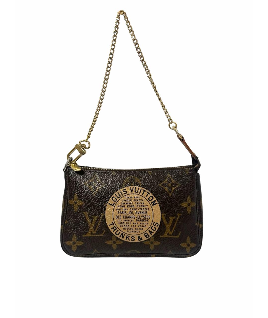 LOUIS VUITTON Коричневая кожаная сумка с короткими ручками, фото 1