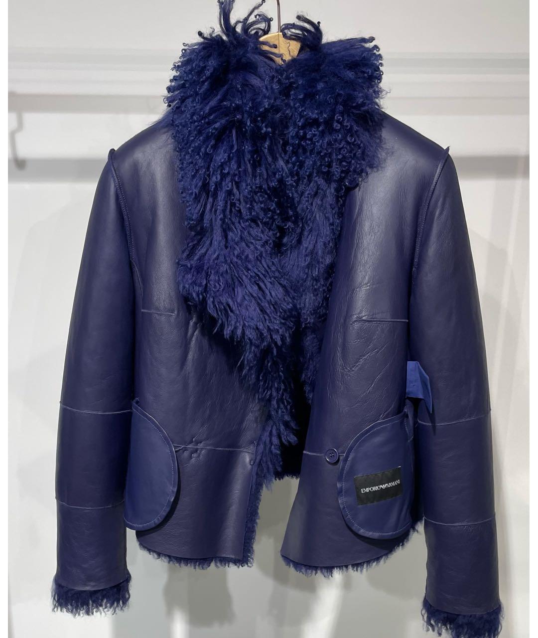 EMPORIO ARMANI Синяя меховая дубленка, фото 6