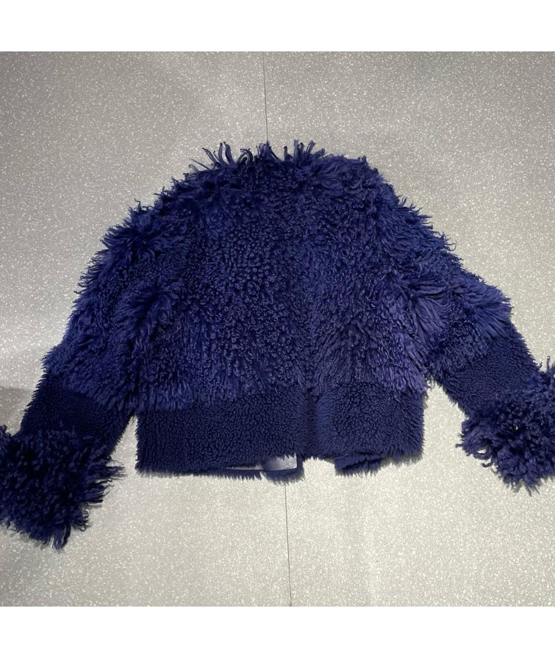 EMPORIO ARMANI Синяя меховая дубленка, фото 2