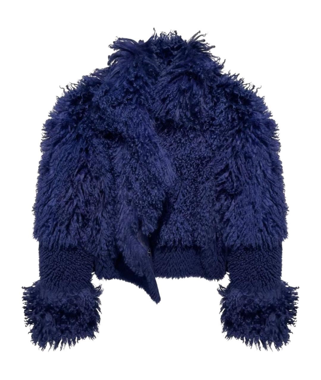 EMPORIO ARMANI Синяя меховая дубленка, фото 1