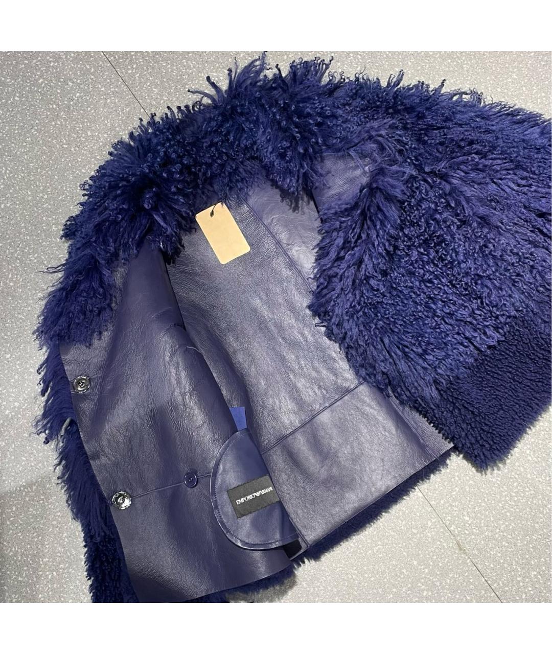EMPORIO ARMANI Синяя меховая дубленка, фото 7