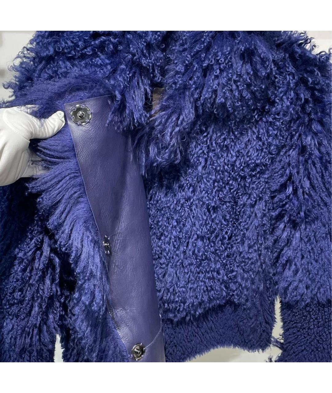 EMPORIO ARMANI Синяя меховая дубленка, фото 3