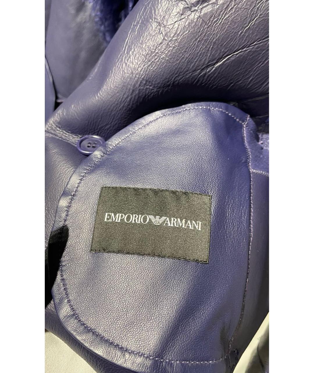 EMPORIO ARMANI Синяя меховая дубленка, фото 4