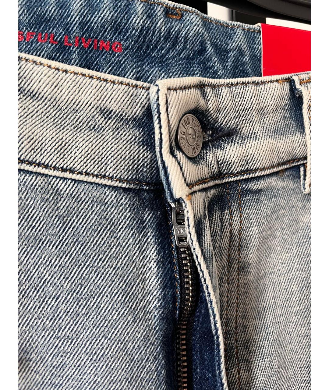 DIESEL Голубые хлопковые джинсы слим, фото 4