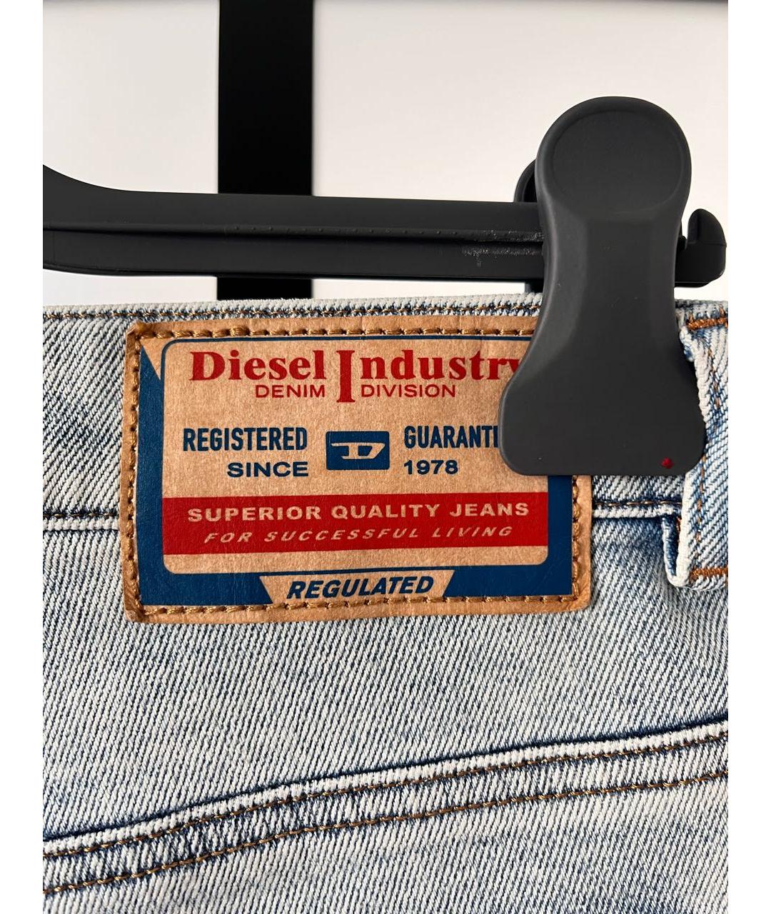 DIESEL Голубые хлопковые джинсы слим, фото 5