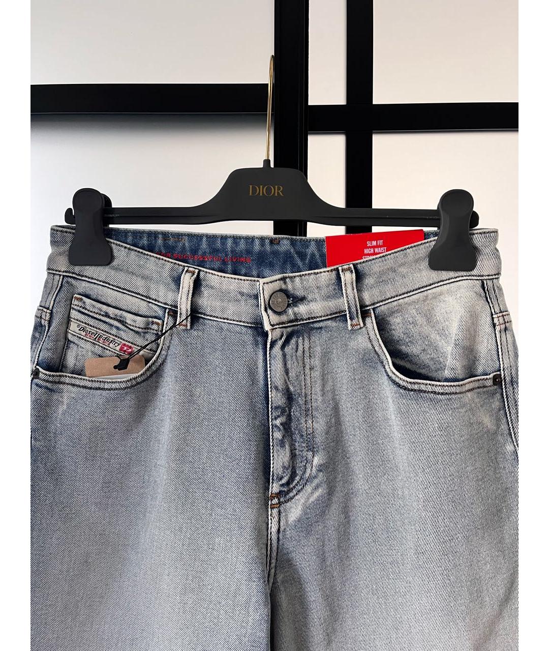 DIESEL Голубые хлопковые джинсы слим, фото 3