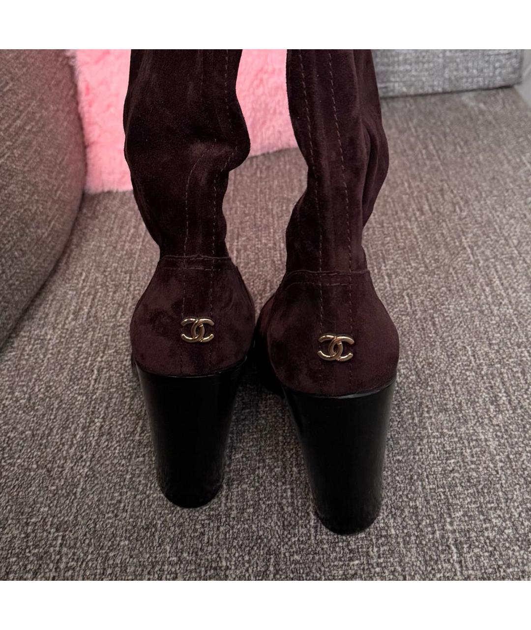 CHANEL Замшевые сапоги, фото 5