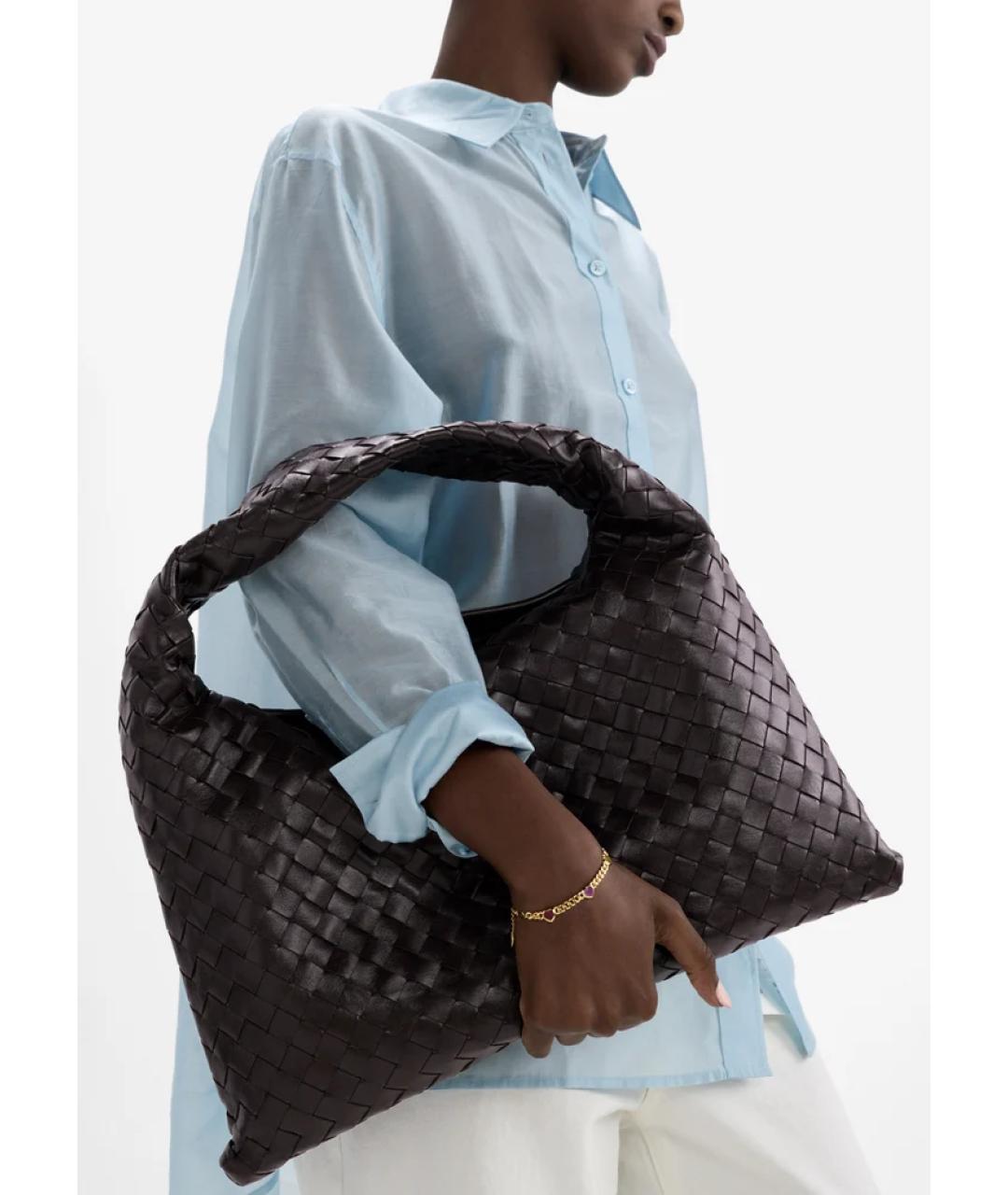 BOTTEGA VENETA Коричневая кожаная сумка через плечо, фото 2