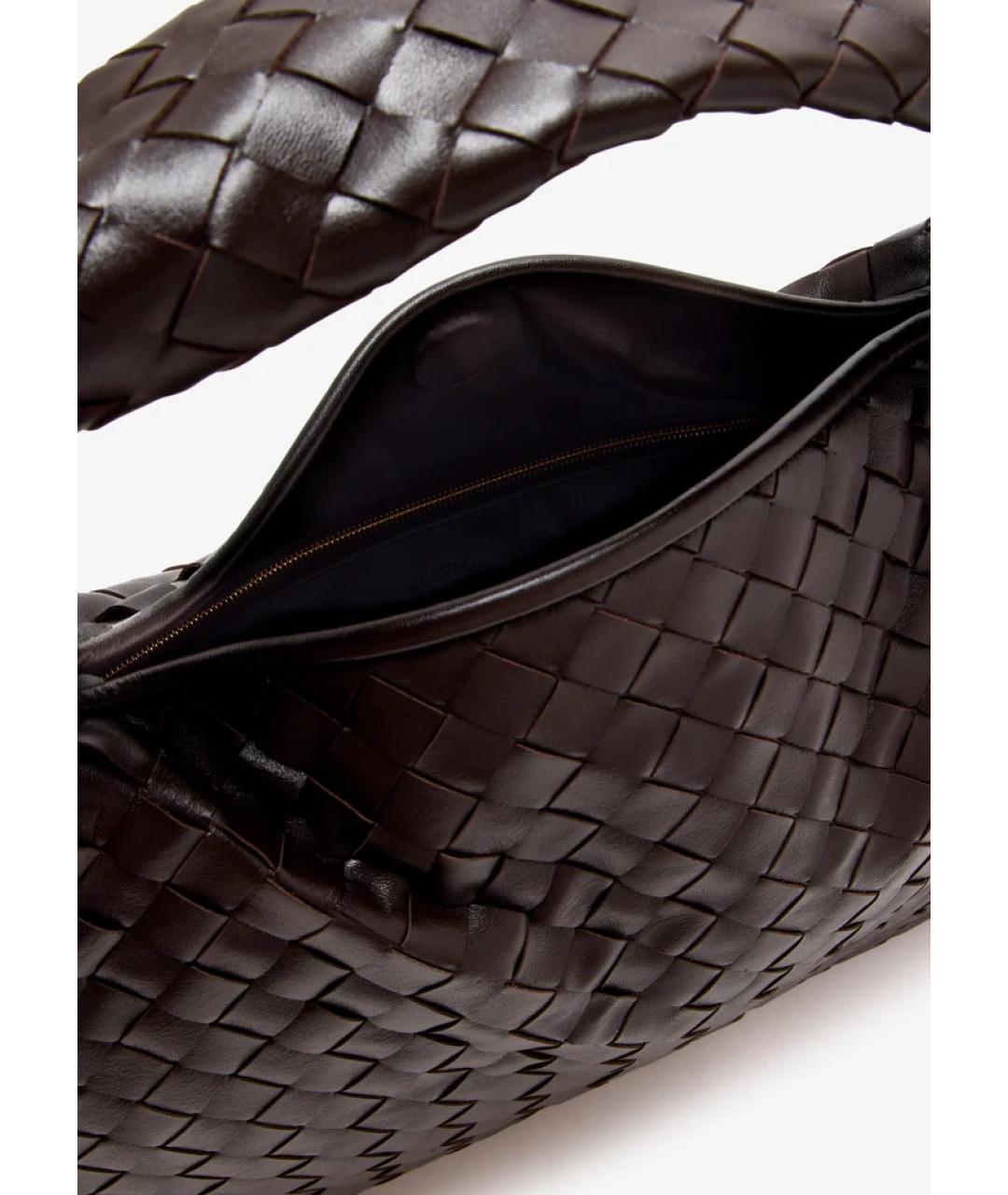 BOTTEGA VENETA Коричневая кожаная сумка через плечо, фото 5