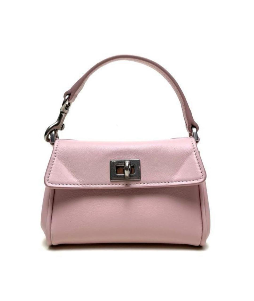 BALENCIAGA Розовая кожаная сумка с короткими ручками, фото 5