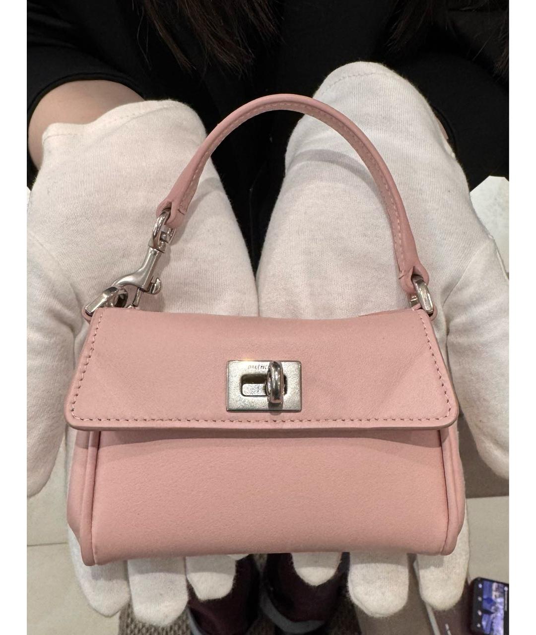 BALENCIAGA Розовая кожаная сумка с короткими ручками, фото 2