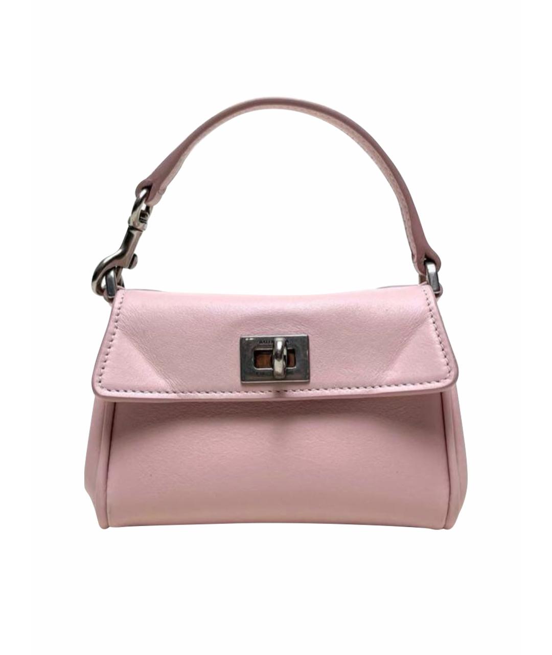 BALENCIAGA Розовая кожаная сумка с короткими ручками, фото 1