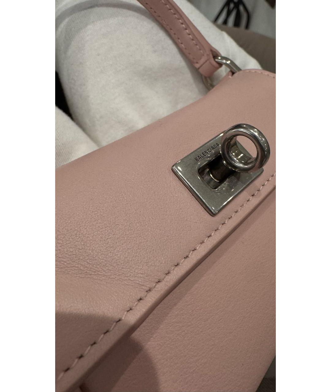 BALENCIAGA Розовая кожаная сумка с короткими ручками, фото 3