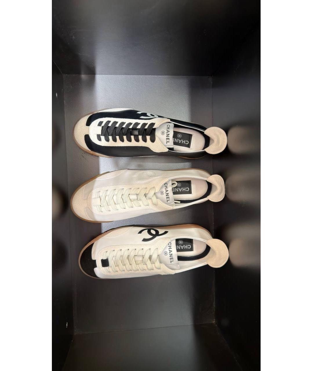 CHANEL Белые кожаные кеды, фото 4