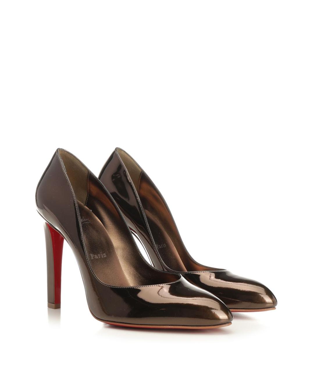 CHRISTIAN LOUBOUTIN Коричневые туфли из лакированной кожи, фото 2