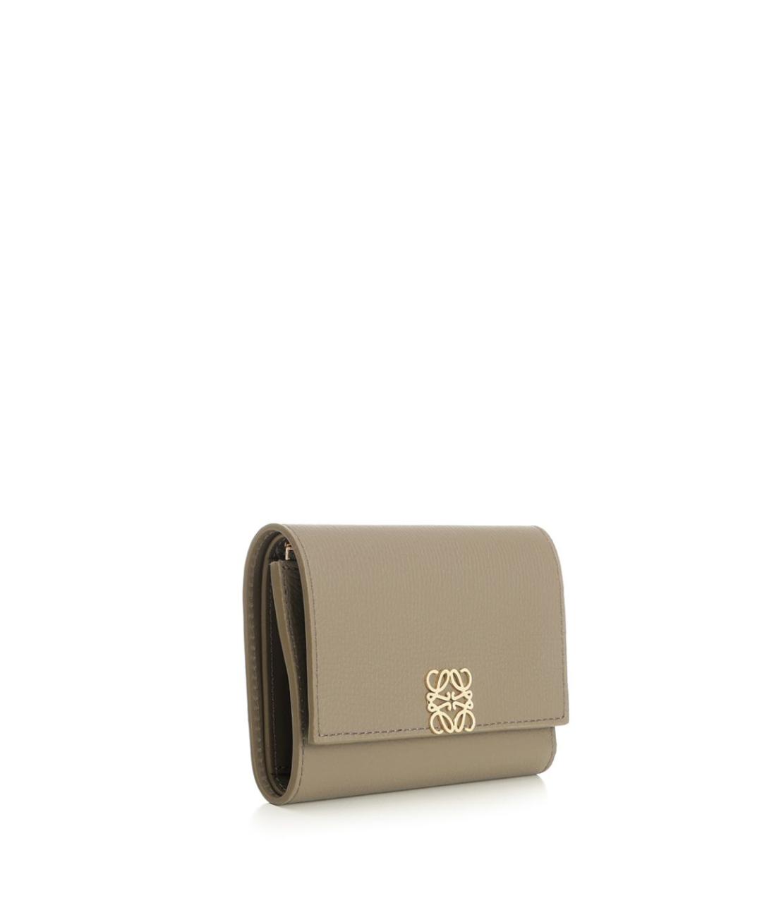 LOEWE Бежевый кожаный кошелек, фото 2