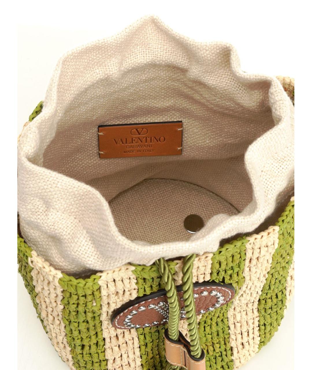 VALENTINO Зеленая пелетеная сумка через плечо, фото 4